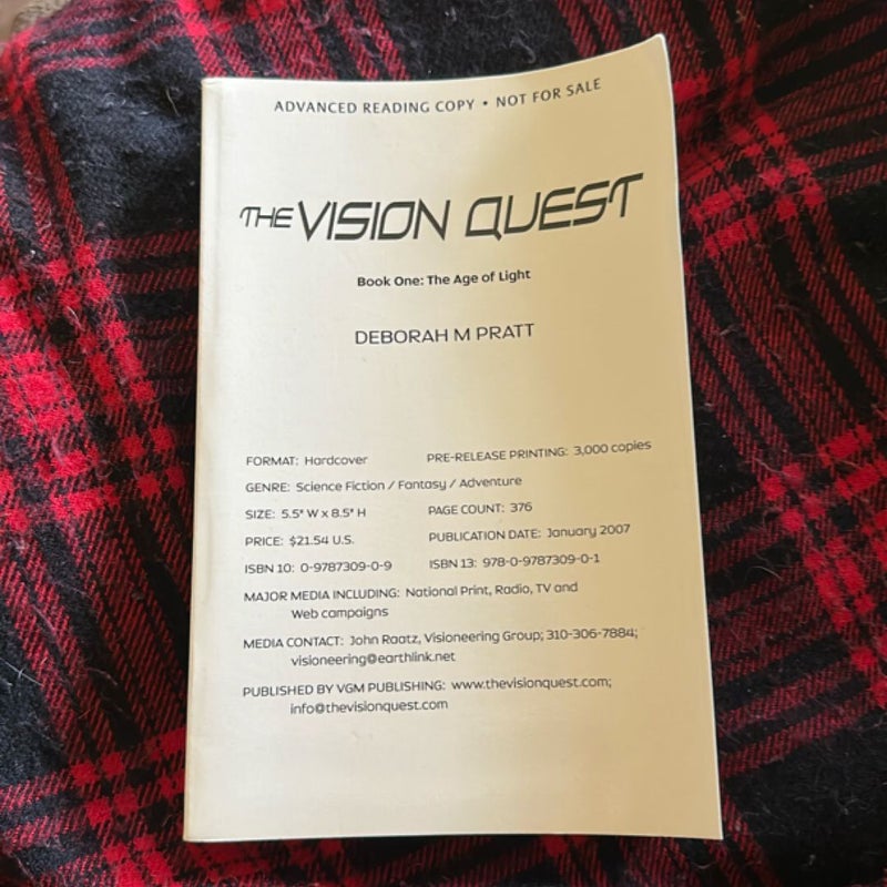 The Vision Quest Book One Advanced Reading copy