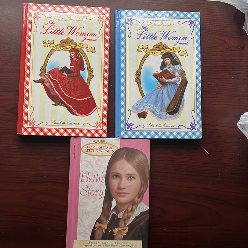 Set Lot Bundle 3 Little Women Journals & Portraits of Little Women Hardcover Books