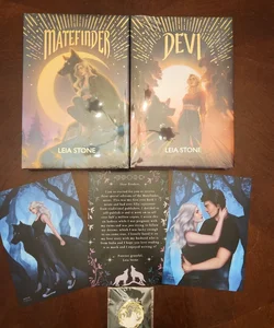 Matefinder & Devi *SIGNED ARCANE SOCIETY SPECIAL EDITIONS WITH STENCILED EDGES, FAN ART AND PIN*