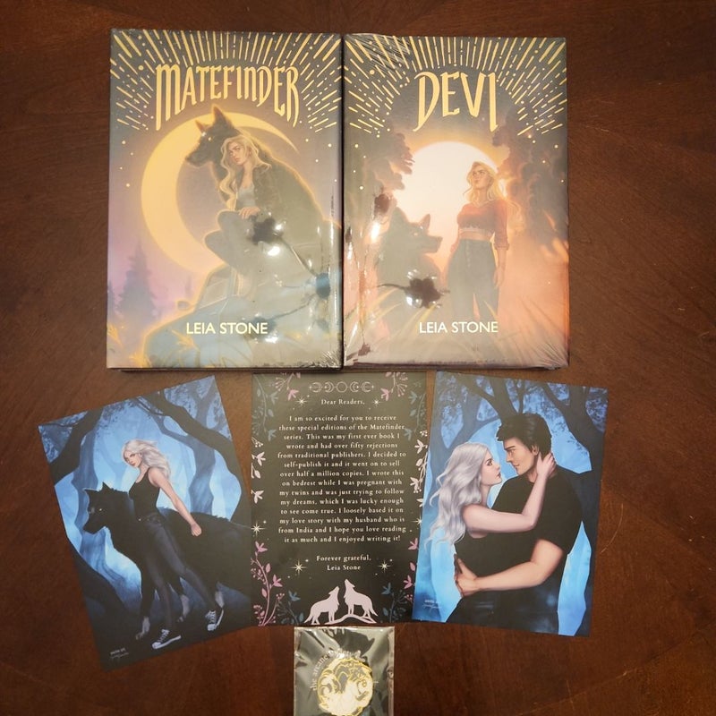 Matefinder & Devi *SIGNED ARCANE SOCIETY SPECIAL EDITIONS WITH STENCILED EDGES, FAN ART AND PIN*