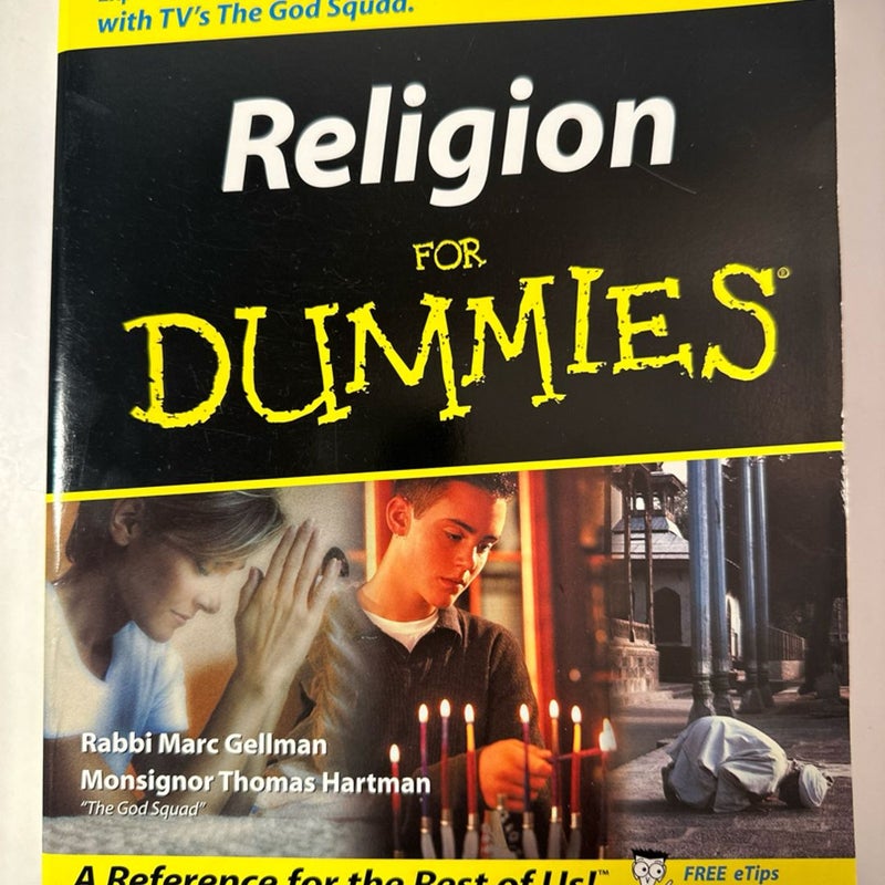 Religion for Dummies by Thomas Hartman & Marc Gellman (Good) Pre-owned Paperback