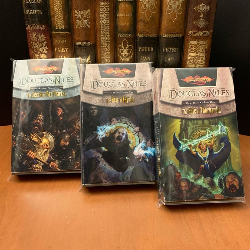 DragonLance: Complete Dwarf Home Trilogy Set: The Secret of Pax Tharkas, The Heir of Kayolin, The Fate of Thorbardin, All First Edition First Printing