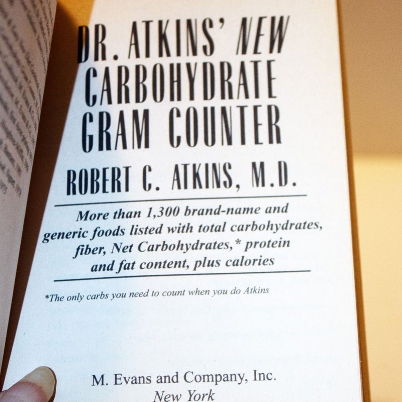 Dr. Atkins' New Carbohydrate Gram Counter