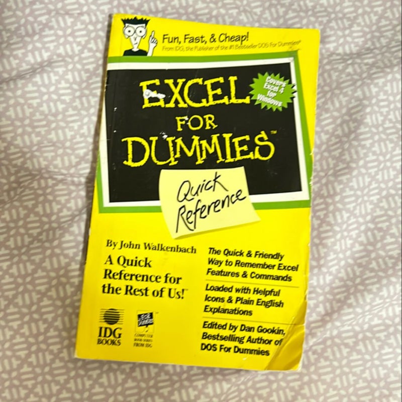 Excel for Dummies Quick Reference