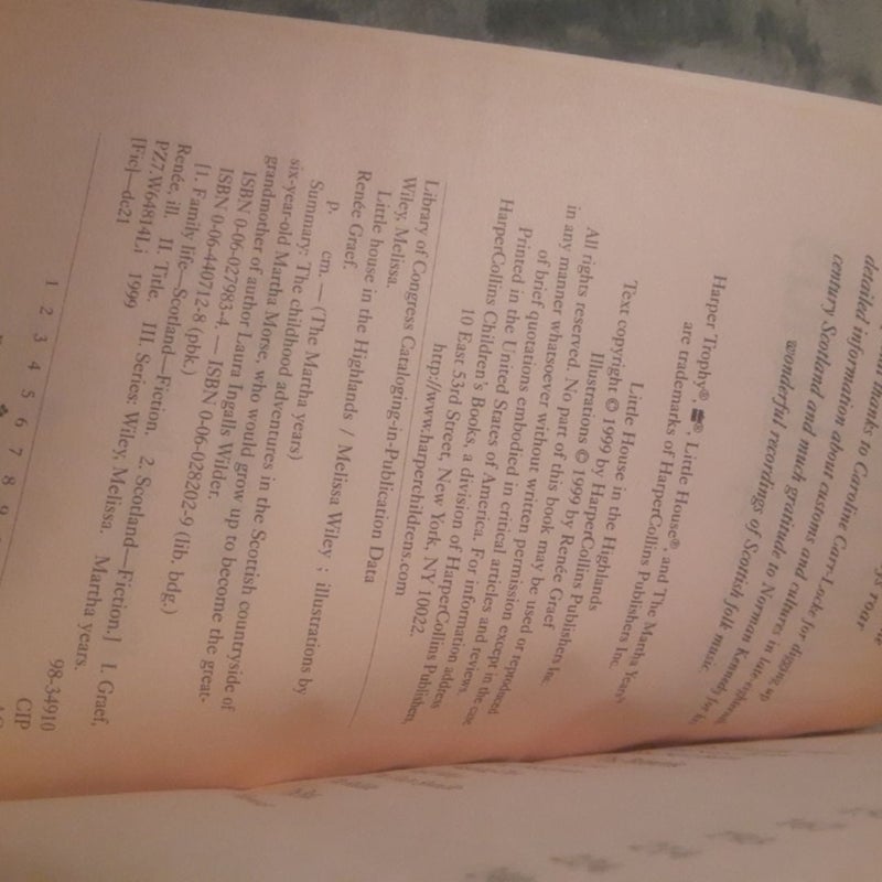 Little House In The Highlands By Melissa Wiley, The Martha Years series.

1st printing!

Paperback with some cover wear, small dent on bottom corner, in great shape otherwise =)

