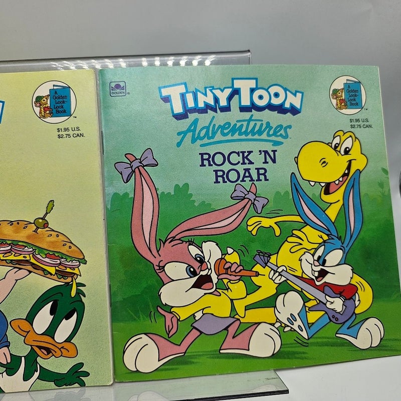 Tiny Toons Adventures Books Lot 2 Paperback  Hooray Hampton Rock Roar 1990