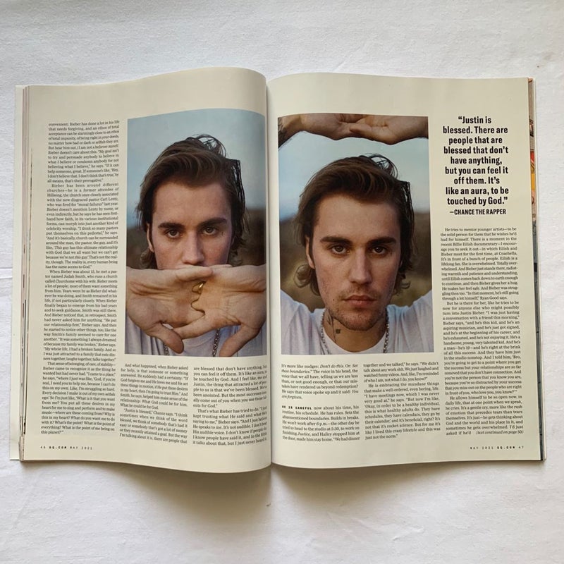 GQ “Justin Bieber Is Young & Free” Issue May 2021 Magazine (16) Total Pages