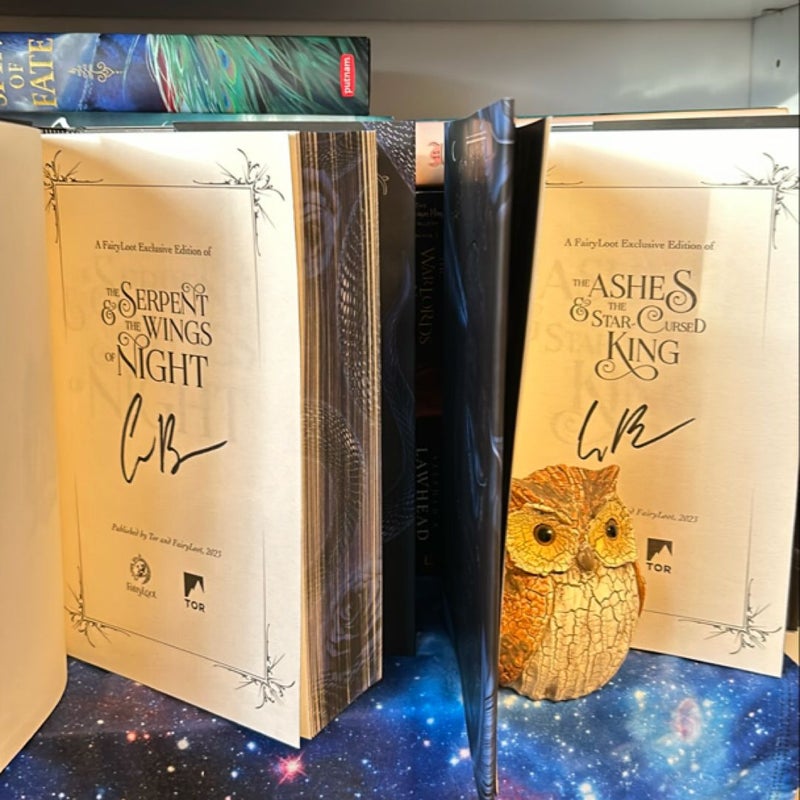 Crowns of Nyaxia: The Serpent and the Wings of Night and The Ashes and the Star Cursed King SIGNED *Fairyloot* editions