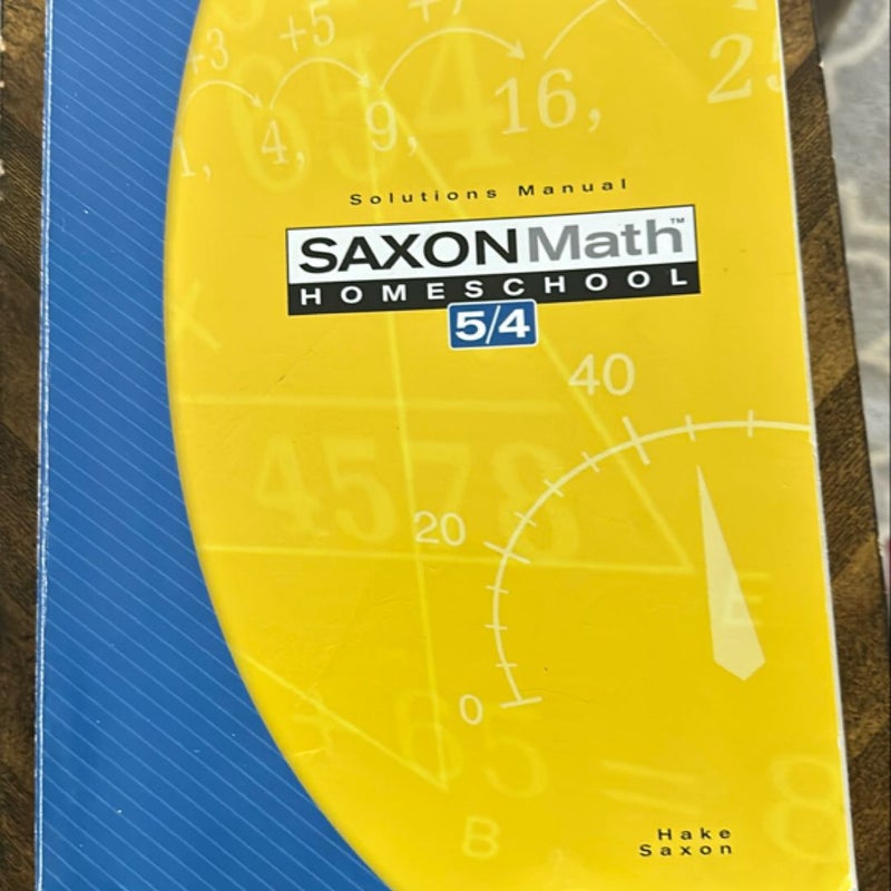 Saxon Math 5/4 Homeschool