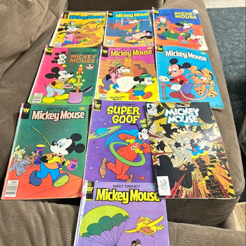 10 Walt Disney's MICKEY MOUSE Whitman Comics Pluto Excellent ConditionWalt