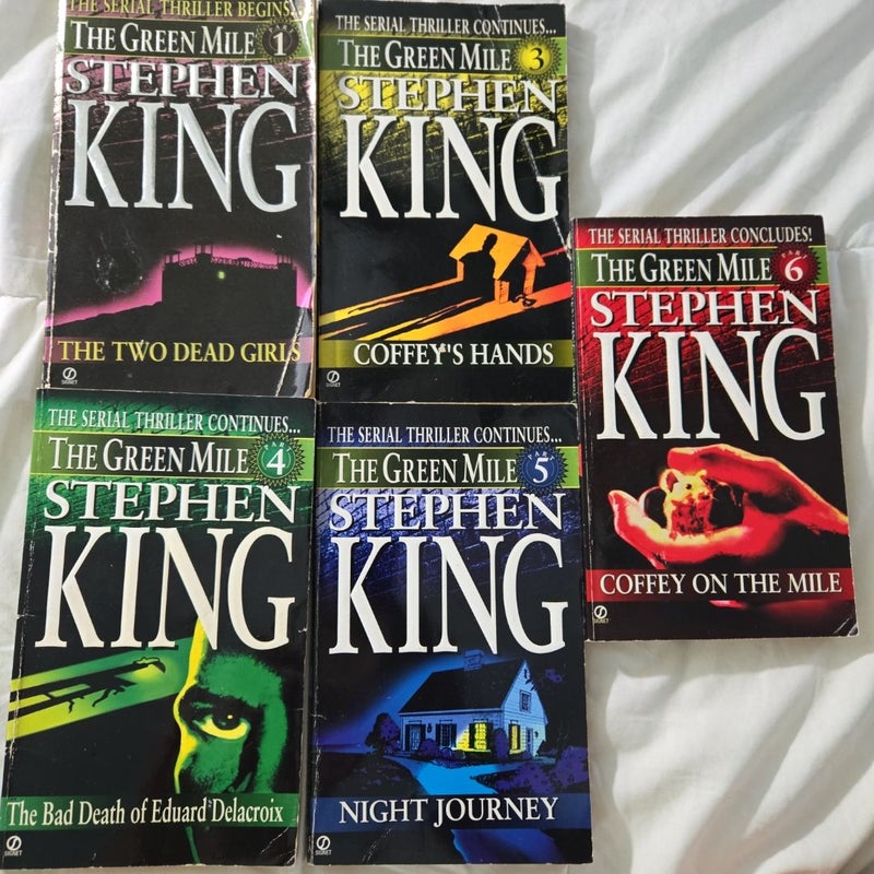 The Green Mile 1, 3, 4, 5, 6 serial thrillers lot paperback used