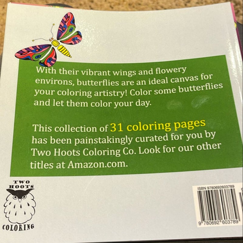 Adult Coloring Book: Butterflies