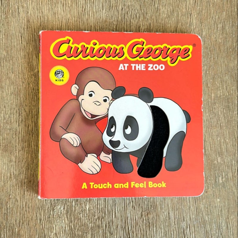 Curious George at the Zoo (cgtv Touch-And-Feel Board Book)