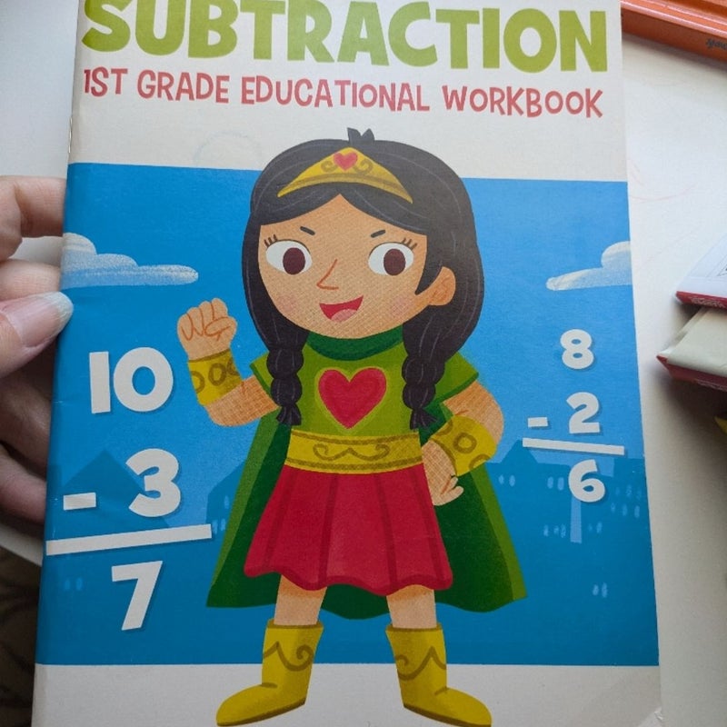 Educational workbook subtraction first grade