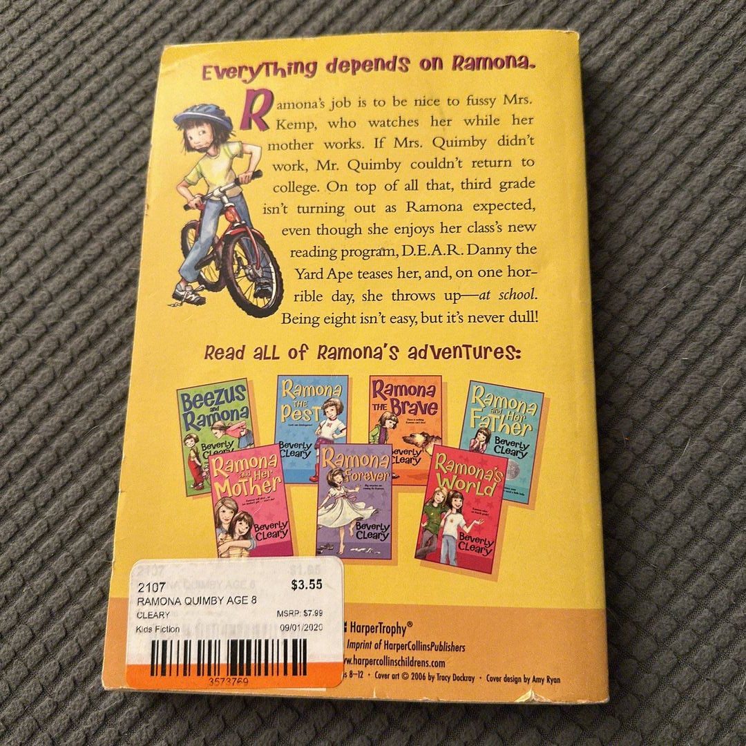 Ramona Quimby, Age 8 By Beverly Cleary, Paperback | Pangobooks