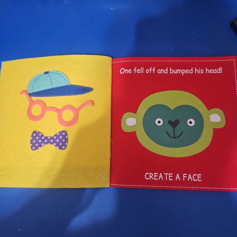 5 LITTLE MONKEYS Felt Book