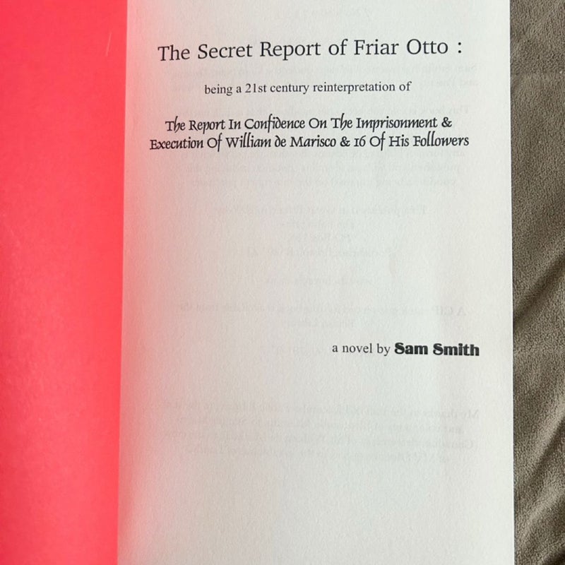 The Secret Report of Friar Otto