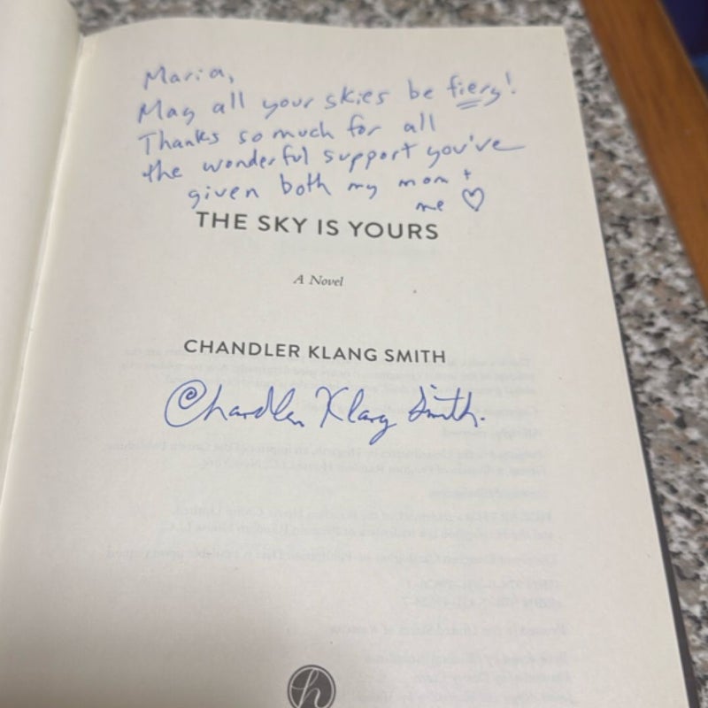 The Sky Is Yours First Edition signed book