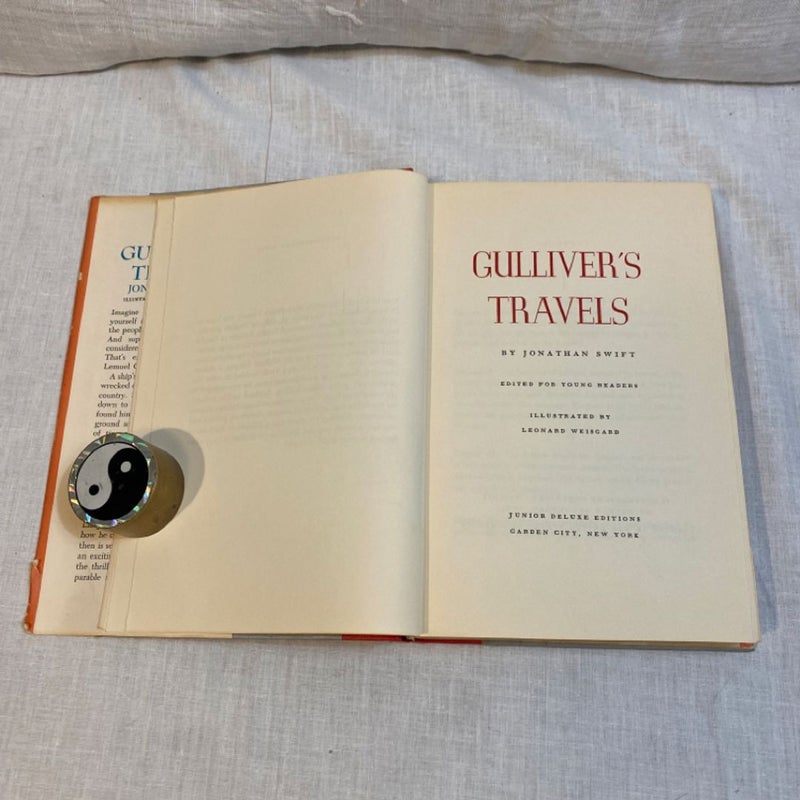 VINTAGE 1954 BOOK CLUB JUNIOR DELUXE EDITION GULLIVER'S TRAVELS JONATHAN SWIFT