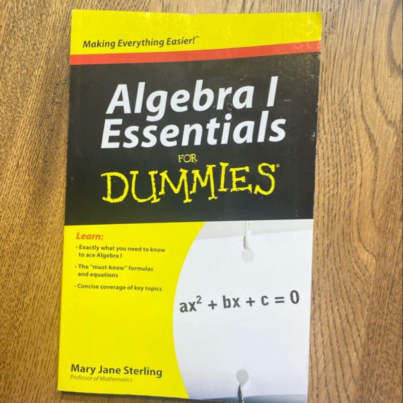 Algebra I Essentials for Dummies