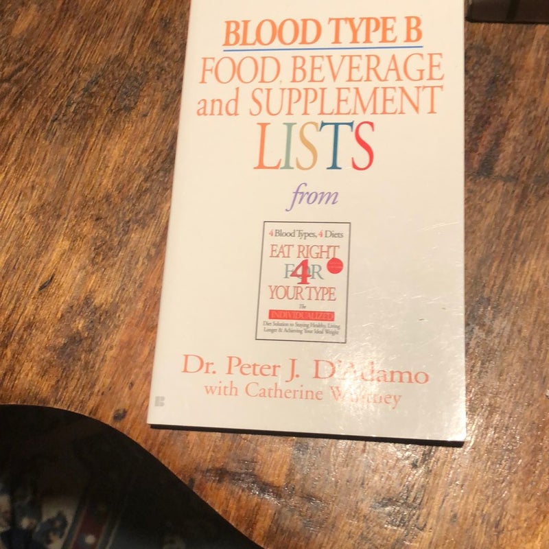 Blood Type B Food, Beverage and Supplement Lists