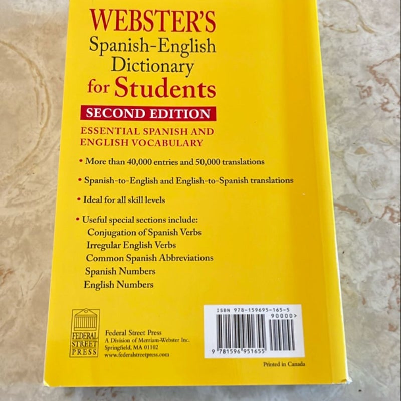 Webster's Spanish-English Dictionary for Students, Second Edition