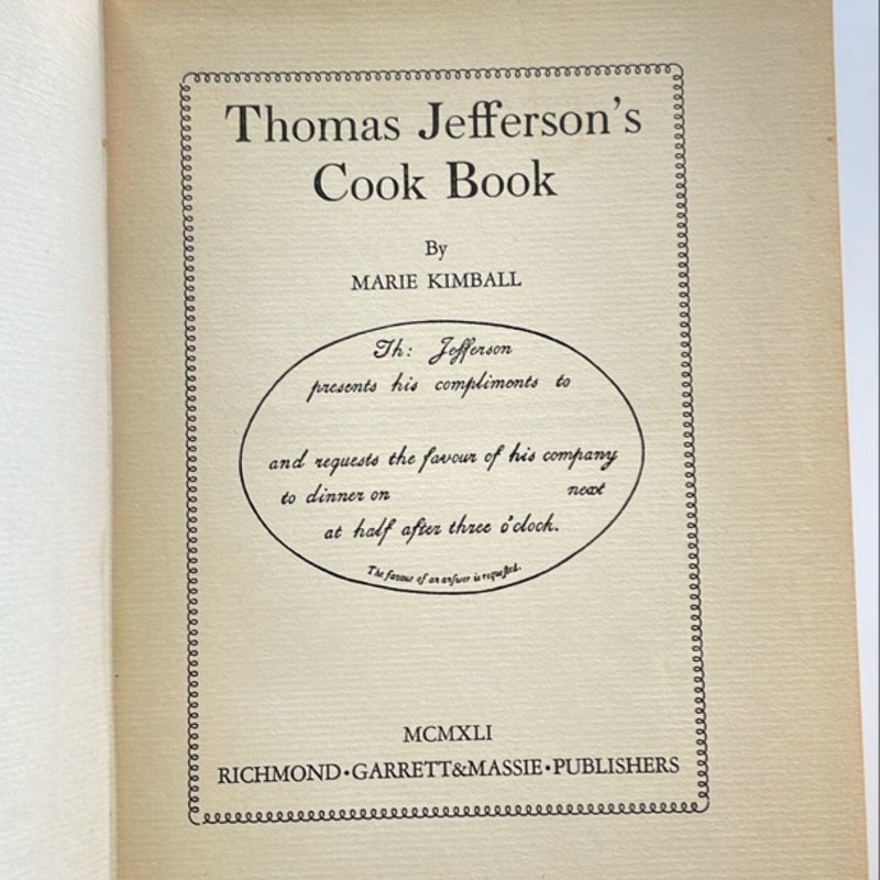 Thomas Jefferson’s Cook Book