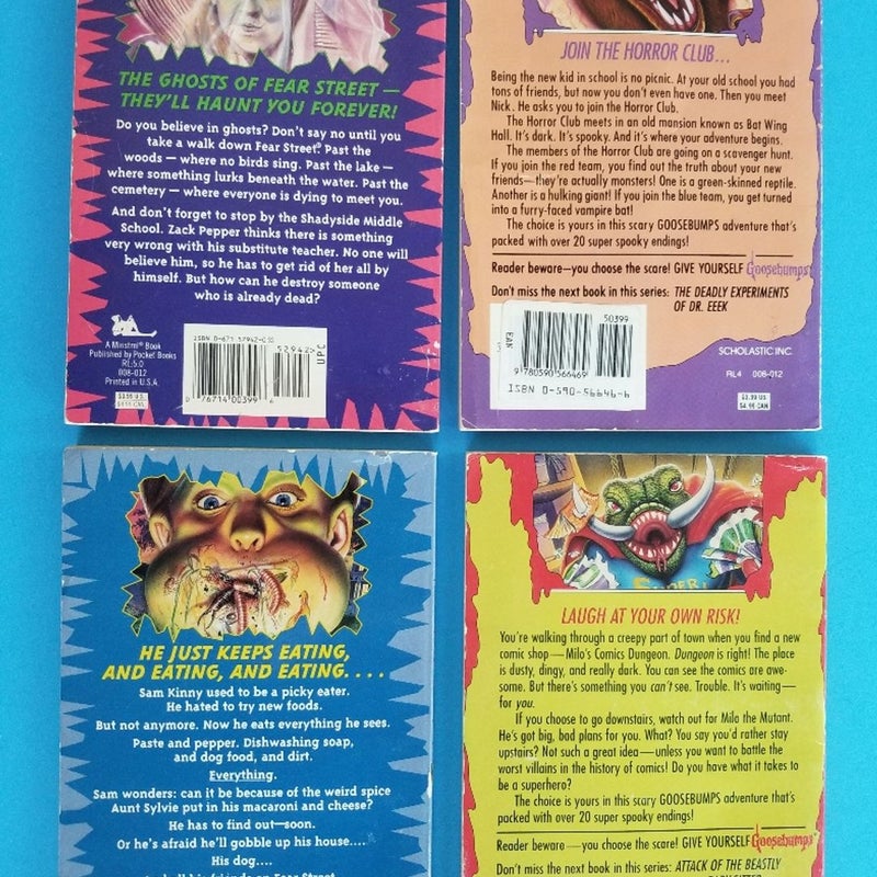 LOT OF (4) GHOST OF FEAR STREET SER. R.L. STINE 1ST ED. VINTAGE 1990s GOOSEBUMPS