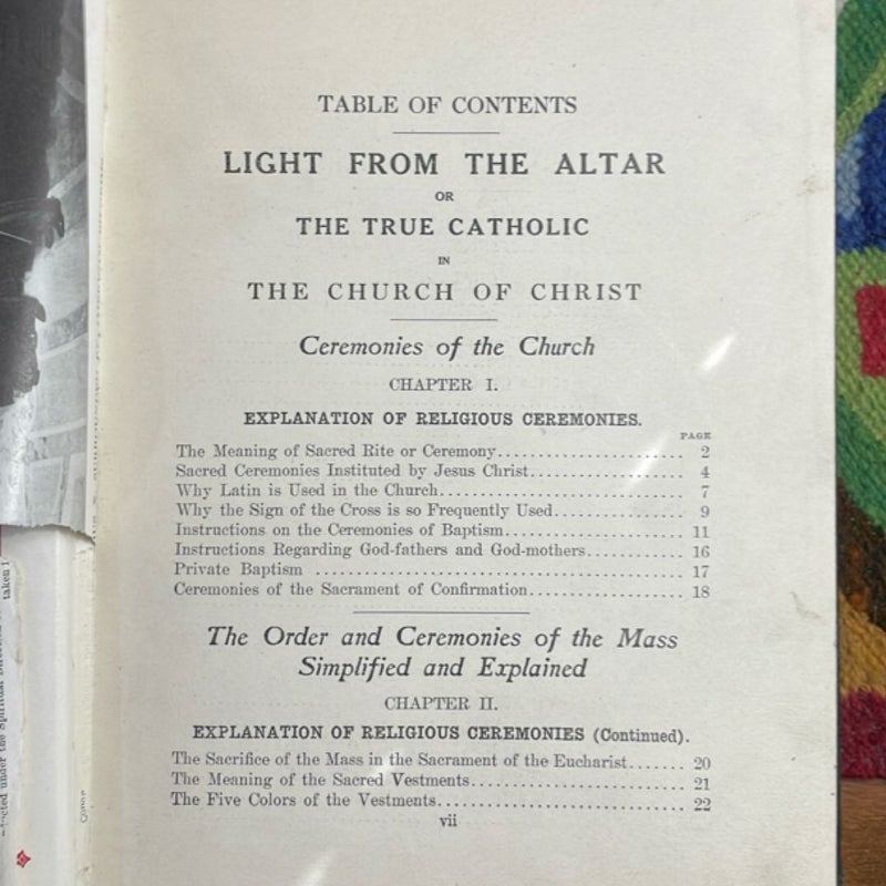 The Manual of the Holy Catholic Church - Second Part: Light From the Altar (1906, signed by Archbishop of Chicago, James Edward) 