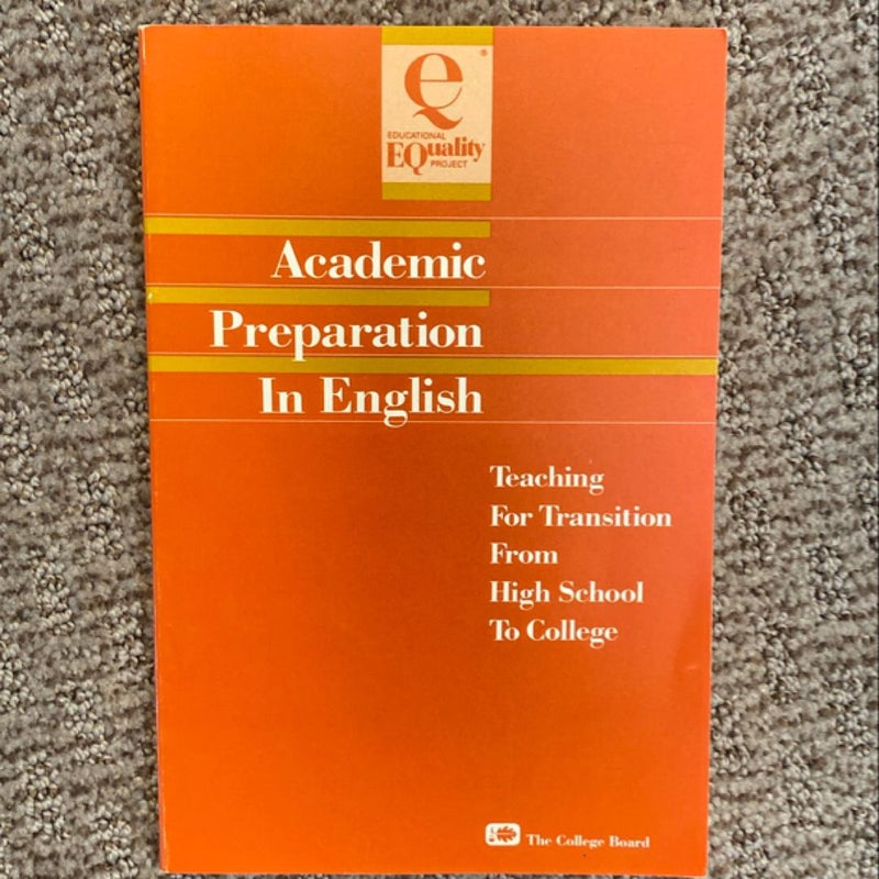 Academic Preparation in English 