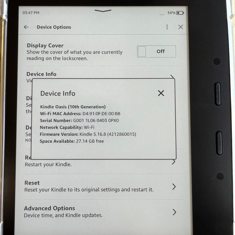 Kindle Oasis 10th gen- rose gold