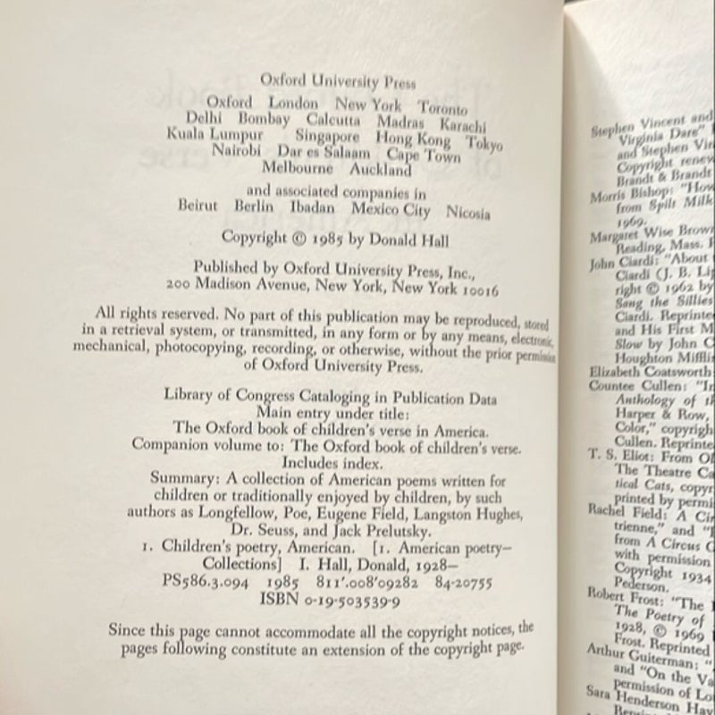 The Oxford Book of Children's Verse in America