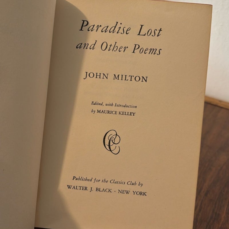 Paradise Lost and Other Poems 1943 edition 