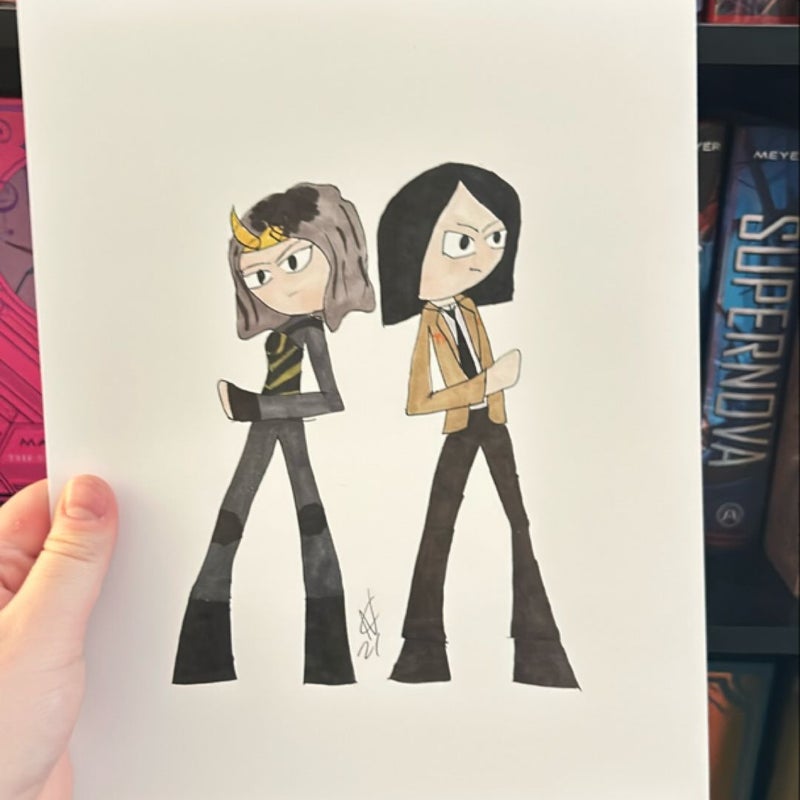 Hand drawn Loki and sylvie print