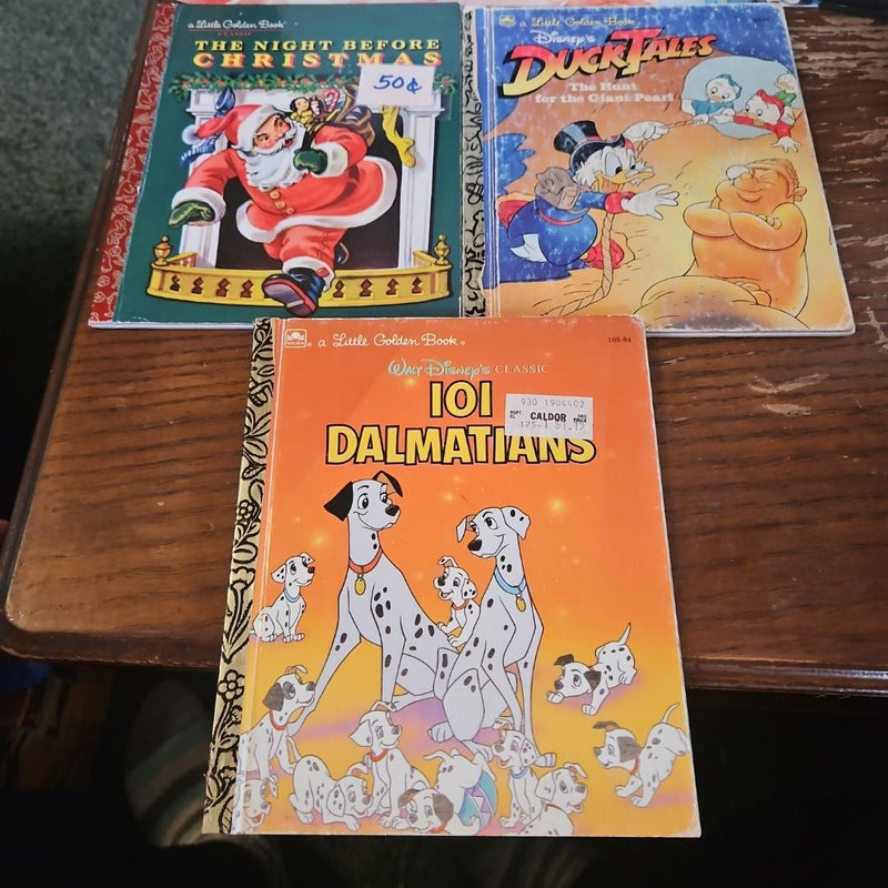 *BUNDLE* Little Golden Books. 101 Dalmations. The Night Before Christmas. Duck Tales