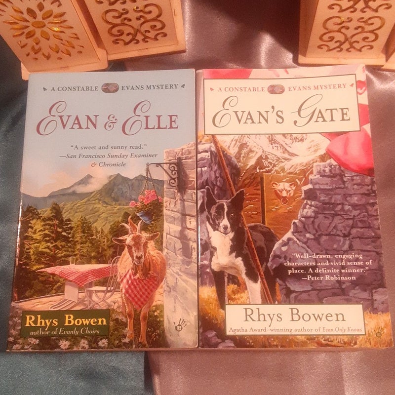 4 A Constable Evans Mysteries by Rhys Bowen : Evans Above, Evan Help Us, Evan & Elle, Evan's Gate