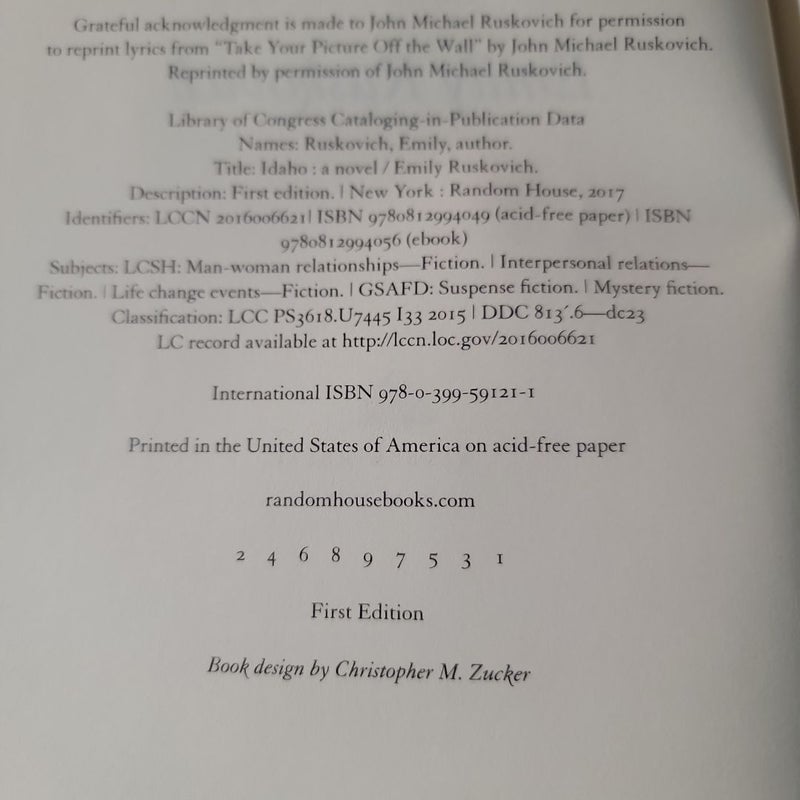 Idaho (2017 First Edition) (Library copy)