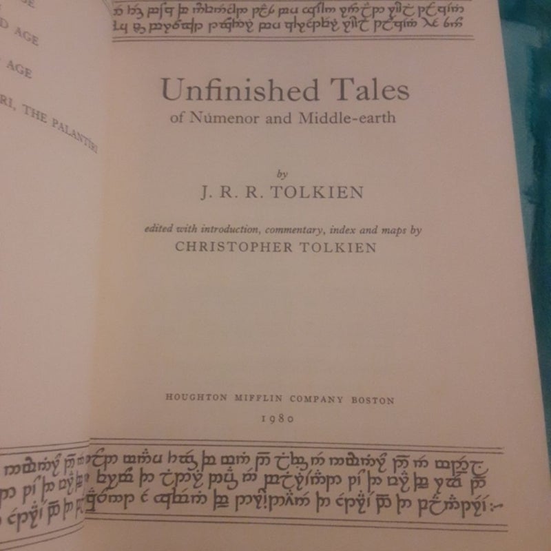 Unfinished Tales By J.R.R. Tolkien First American Edition / 1st Printing Hardcover book!