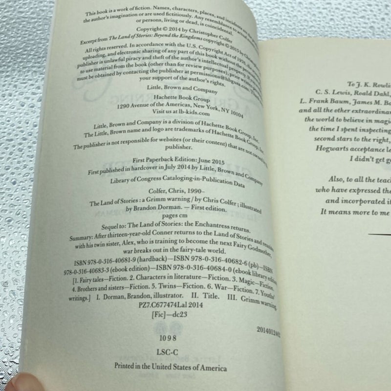 The Land of Stories: a Grimm Warning