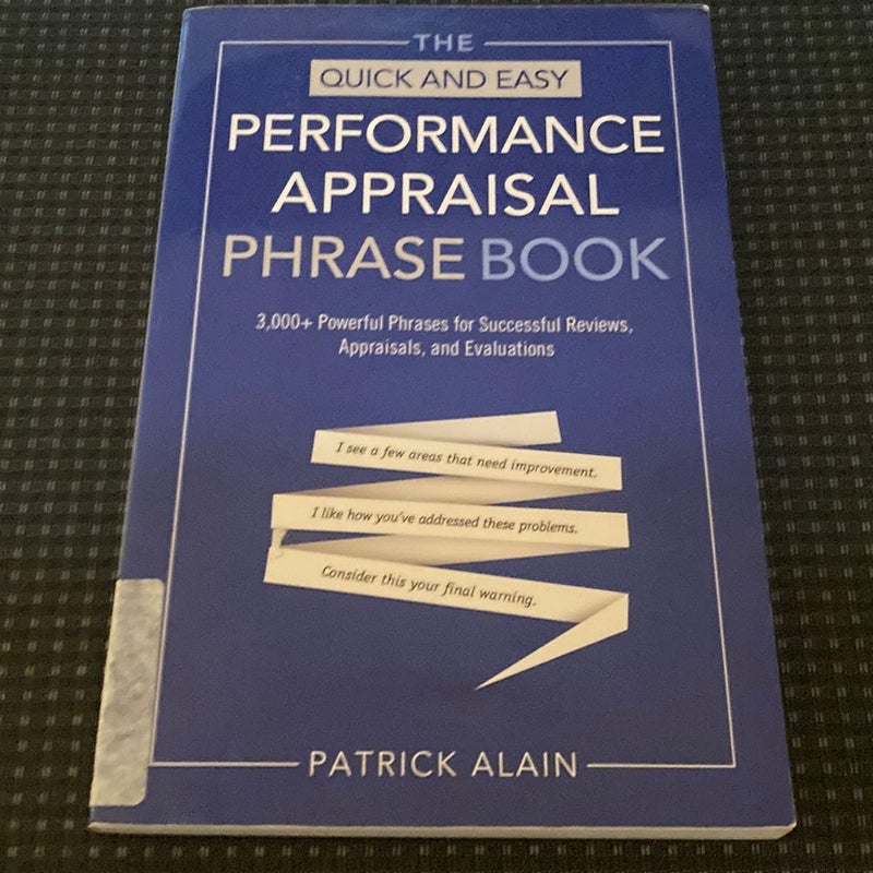 The Quick and Easy Performance Appraisal Phrase Book