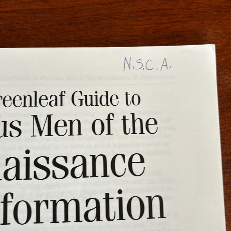The Greenleaf Guide to Famous Men of the Renaissance and Reformation