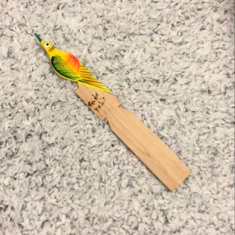 Wooden bird bookmark 