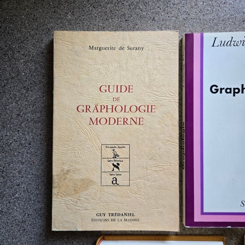 Lot of 5 Vintage French Books on Graphology