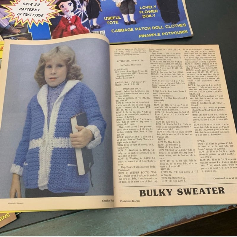 6 Crochet World Magazines from 1985