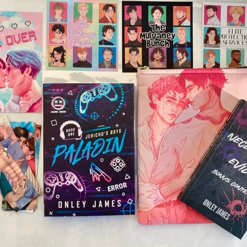 Paladin Obsidian Flmae Crate SIGNED Special Edition + Necessary Evils w/ Bookmarks & Book Sleeve