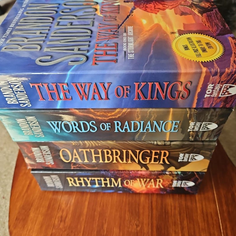 The Way of Kings, Words of Radiance, Oathbringer, and Rhythm of War