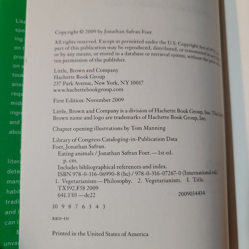 Eating Animals (2009 First Edition)
