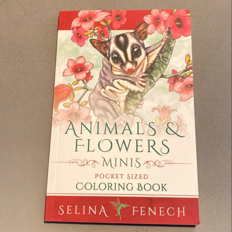 Animals and Flowers Minis - Pocket Sized Coloring Book