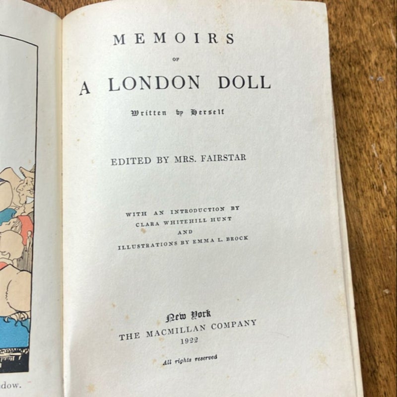 Memoirs of a London Doll (first edition, 1922)