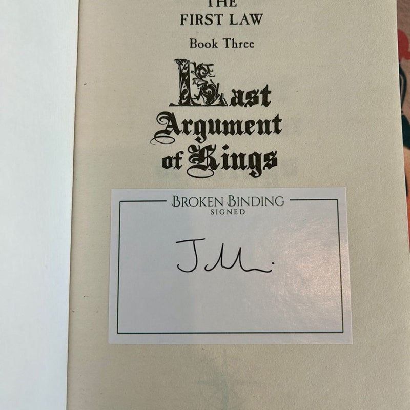 Signed Bookplate - The First Law Trilogy - UK Paperback